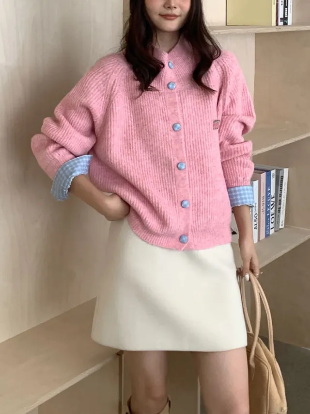Autumn And Winter New Korean Style Loose Soft Glutinous Lazy Sweater Pink - Shop at LoveMi