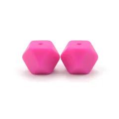 Children's Silicone Octagonal Handmade Diy Scattered Beads - Rose Red - View 1
