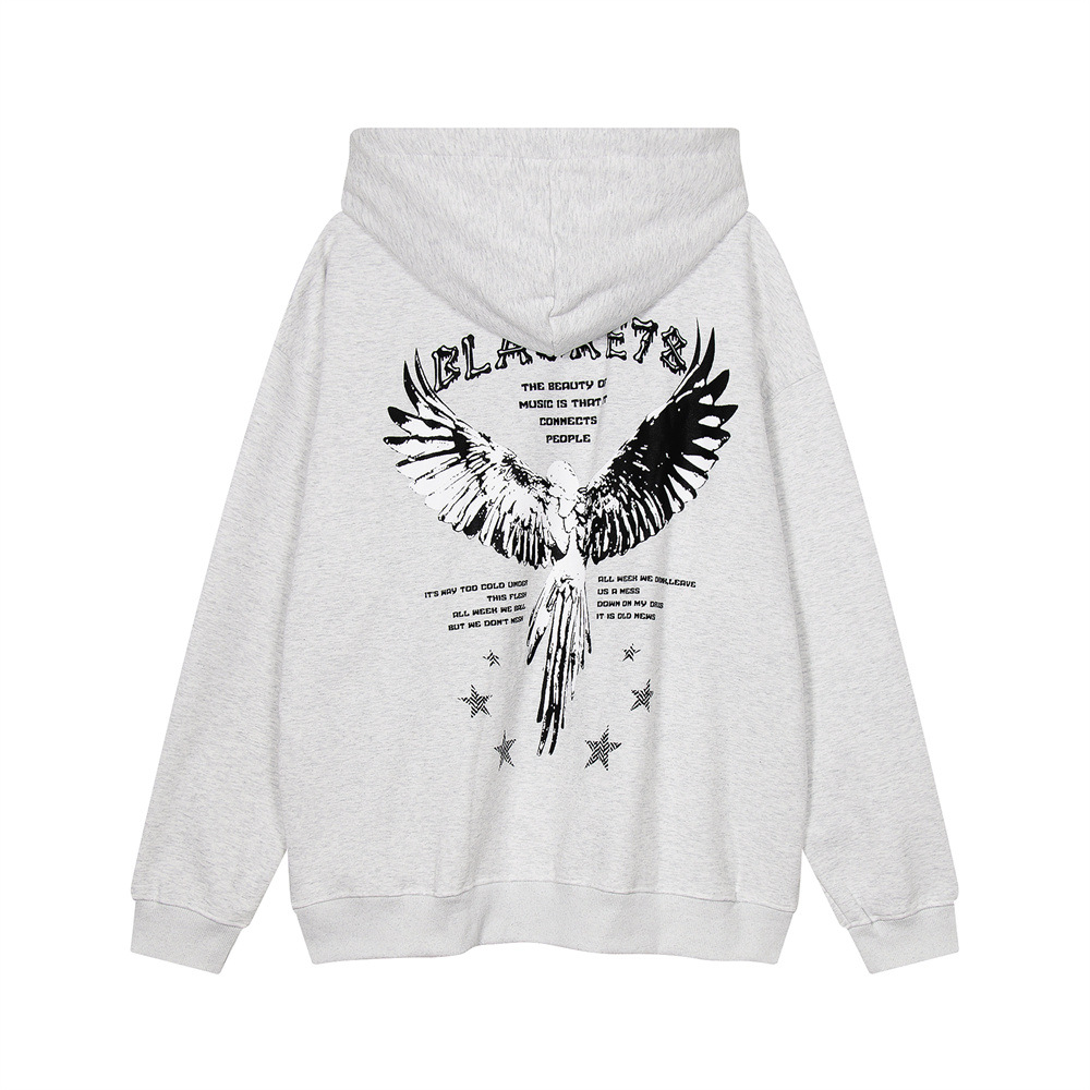 Men's High Street Dark Hooded Loose Casual Pullover Fashion