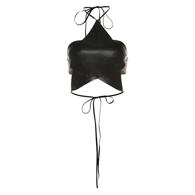 Women's Spring Clothing Sexy Lacing Halter Five pointed Star Backless Vest Black - Shop at LoveMi
