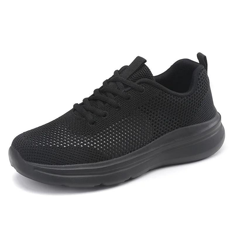 Hollow Running Shoes Women's Mesh Breathable Sneaker Soft Bottom - Black