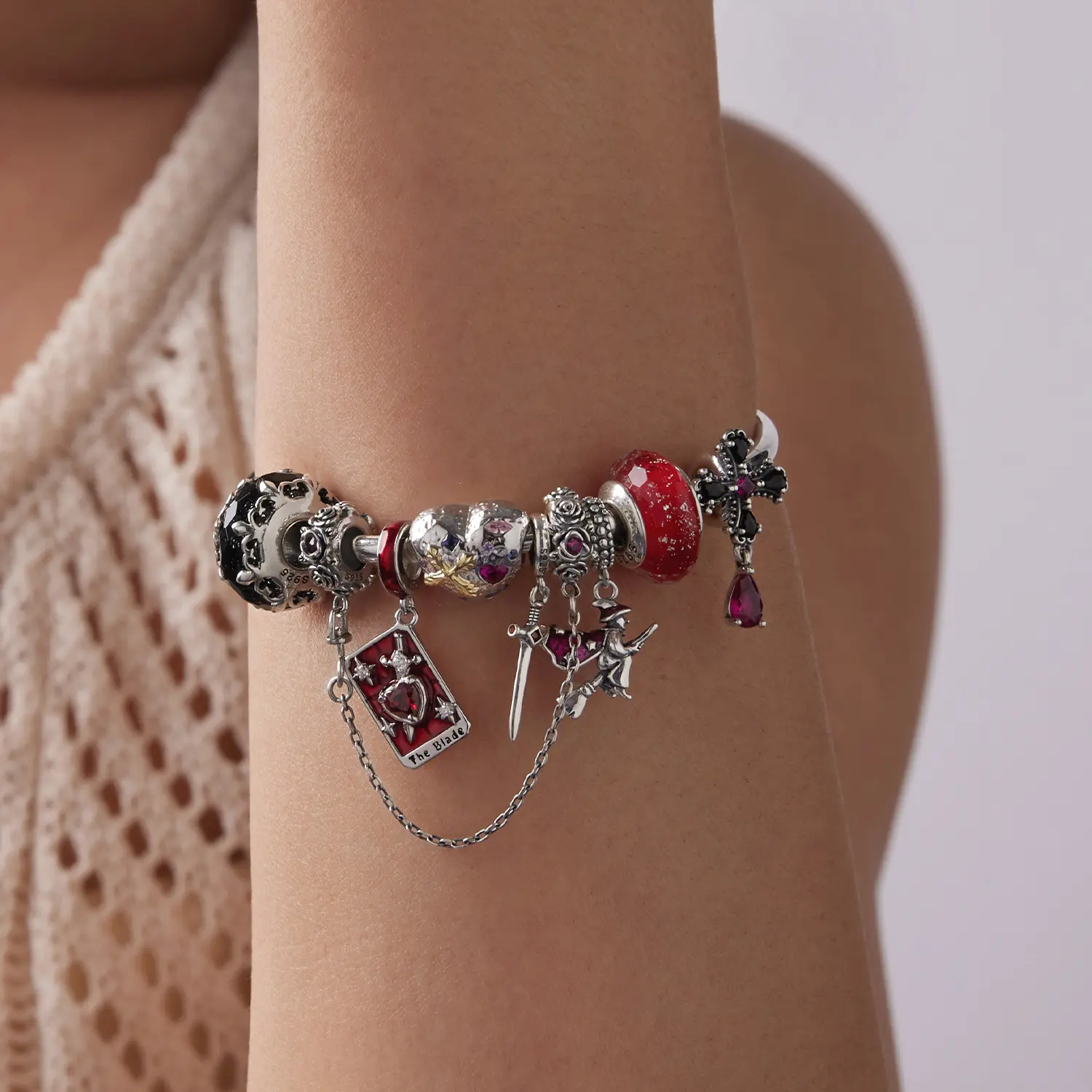 Niche Dark-style DIY Bracelet Beads Tarot Card