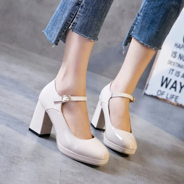Spring NEW High Heel Low cut Heel Women's Shoes White - Shop at LoveMi
