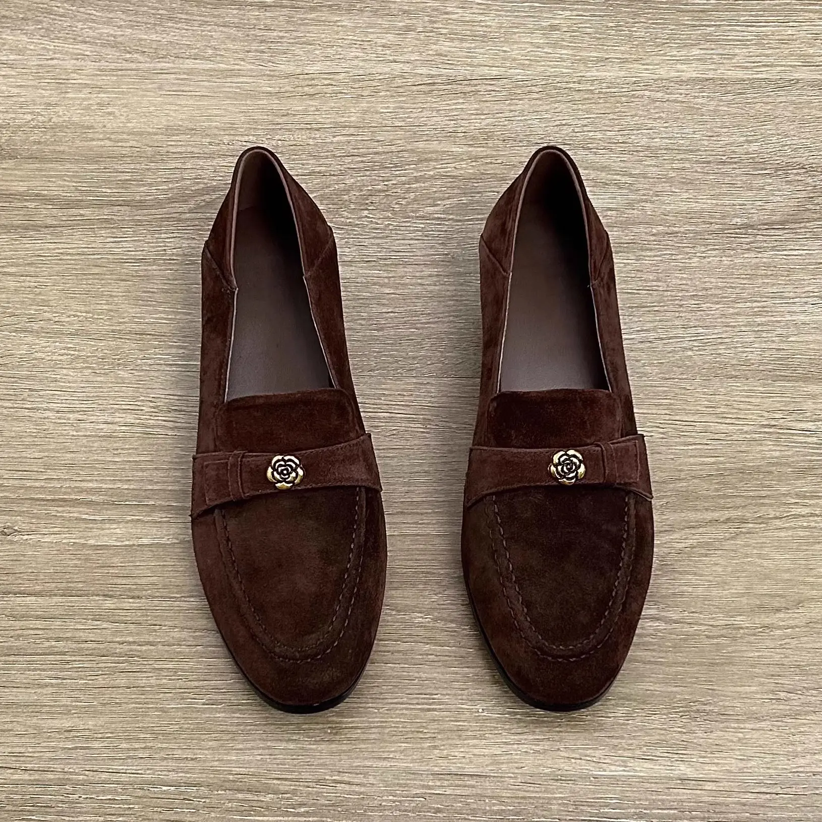 Retro French Camellia Loafers For Women