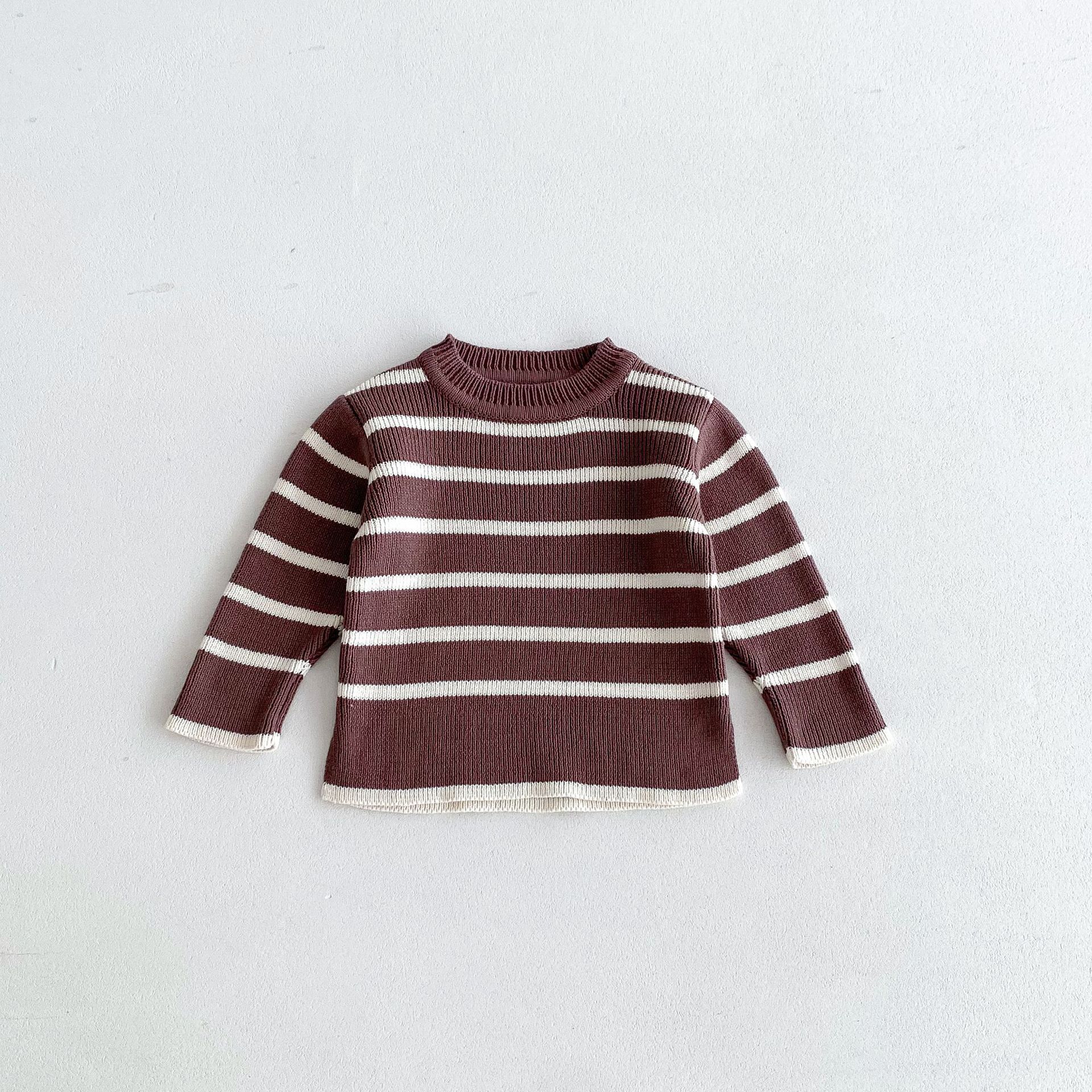 Apricot Coffee Striped Top