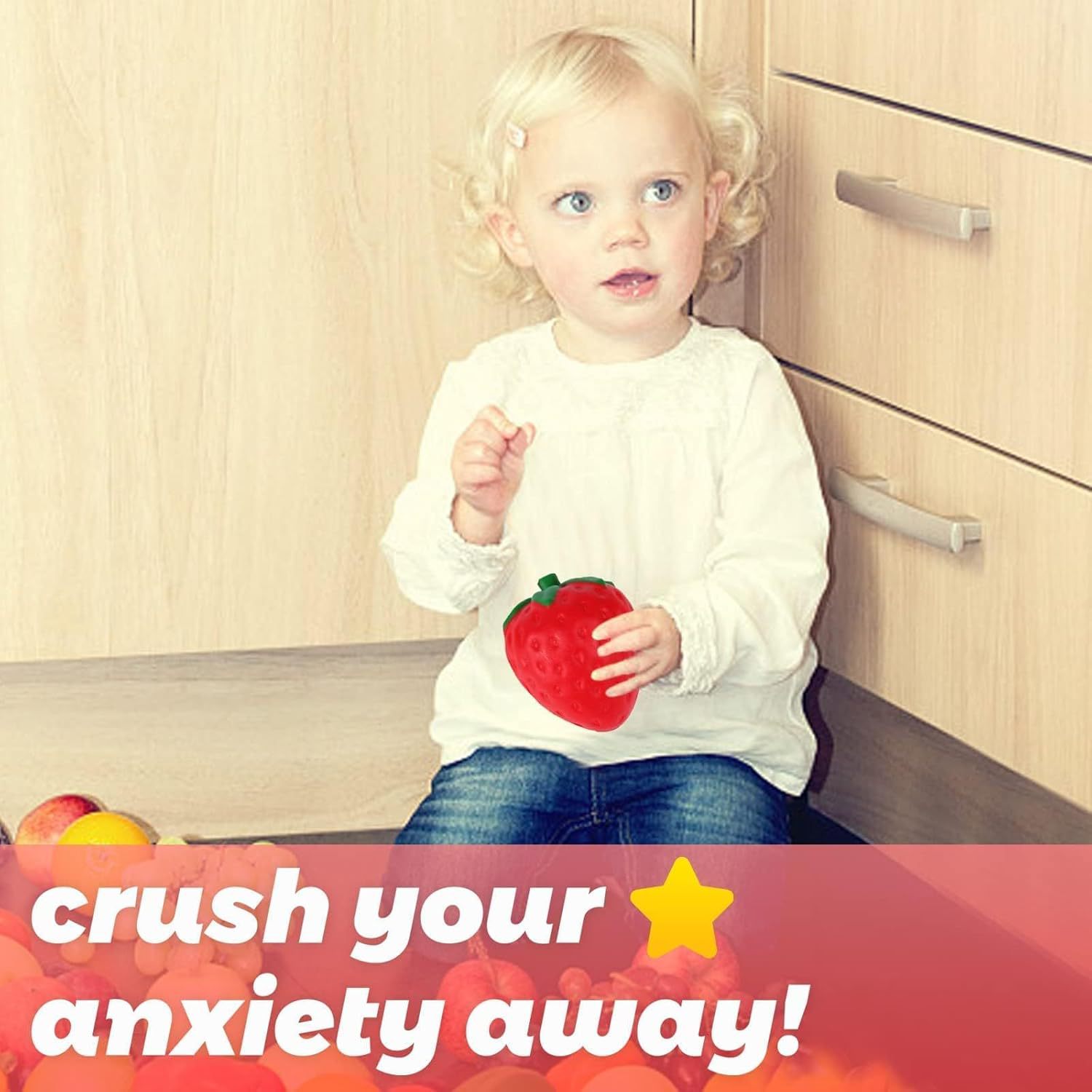 Slow-Rebound Fruit Strawberry Stress-Relief Toy