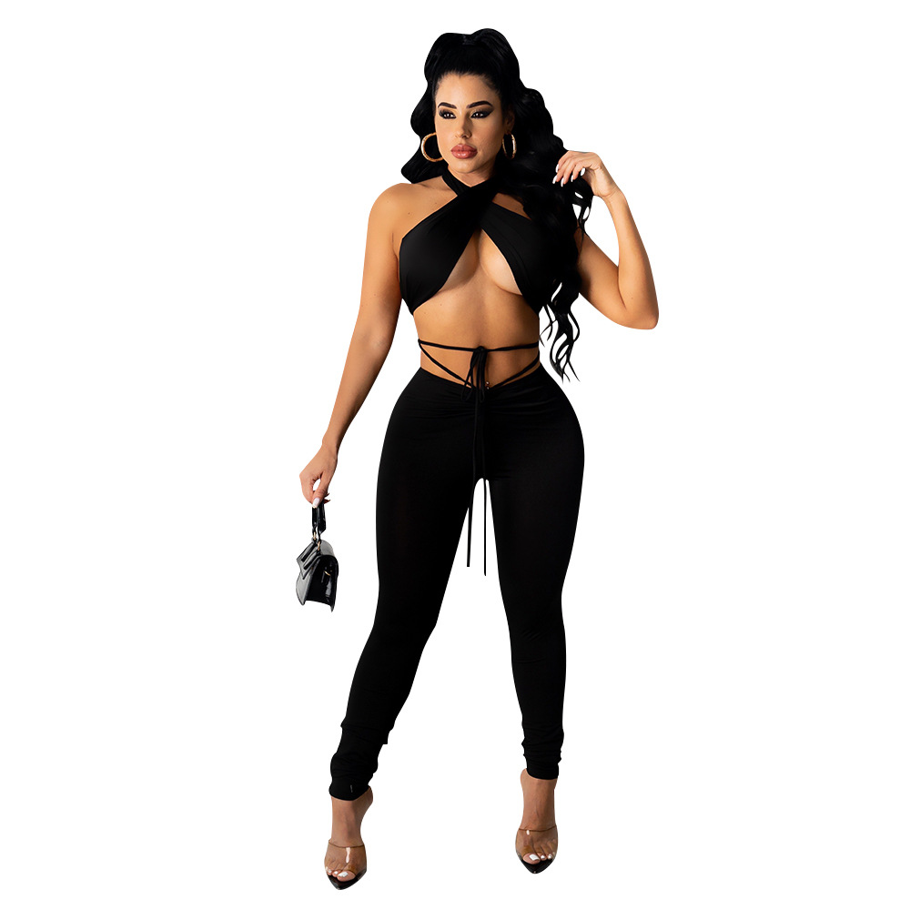 Women's Fashion Chest-wrapped Trousers Suit