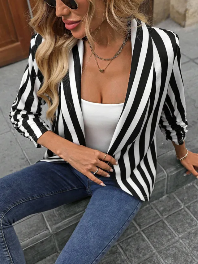 Slim Fit Fashion Suit Jacket Autumn Black - Shop at LoveMi