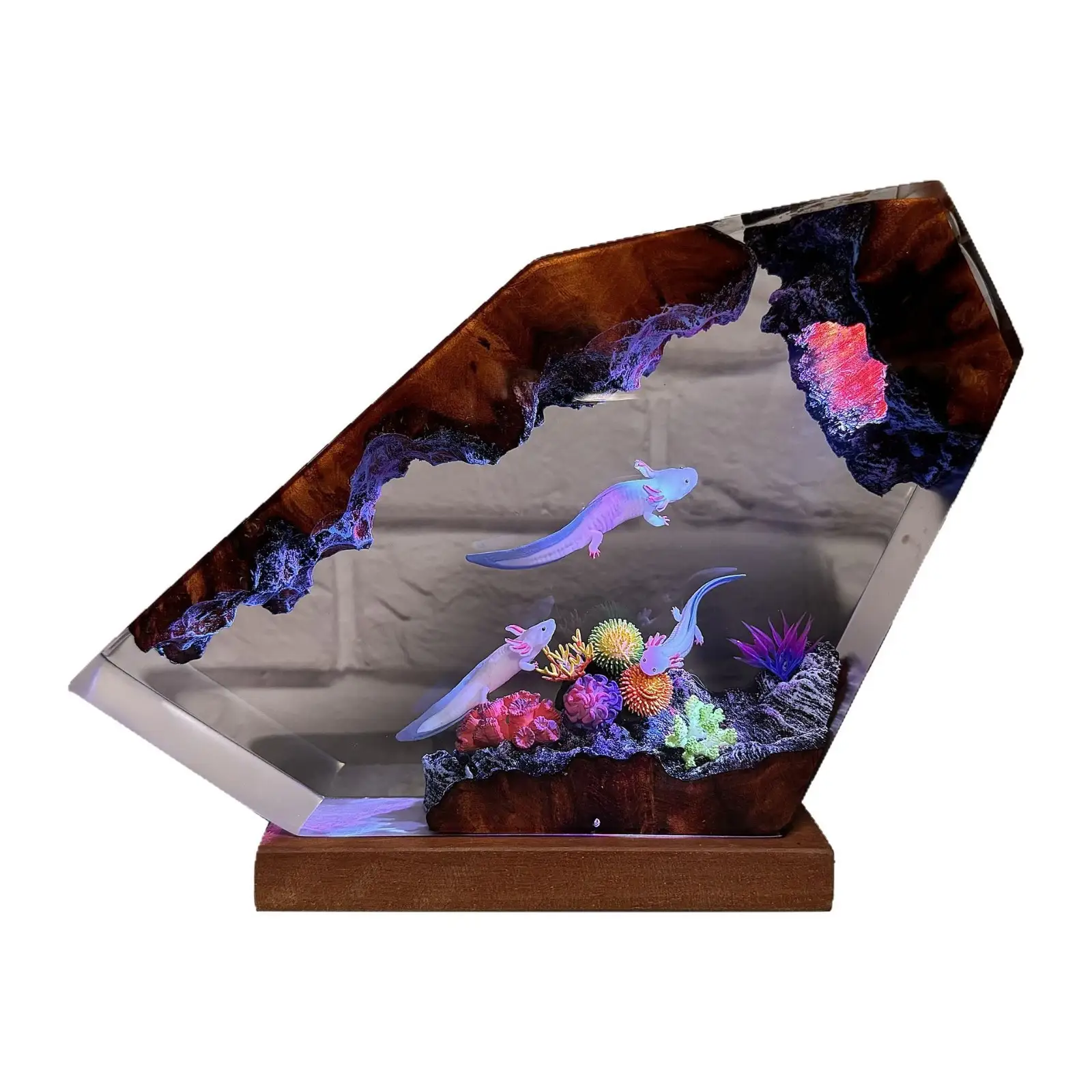 Salamander Shape Resin Art Lamp - Handmade Creative Table Light for Home Decor Nightstand Ambient Lighting