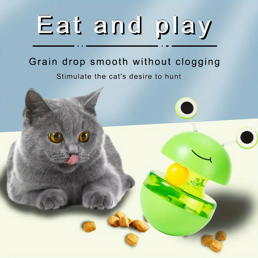 Pets Cat Toy Frog Tumbler Food Dropping
