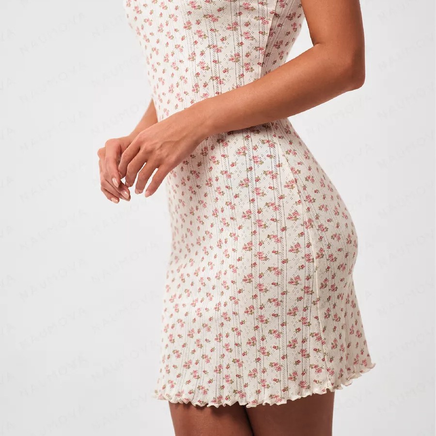 Female European And American Floral Suspender Dress