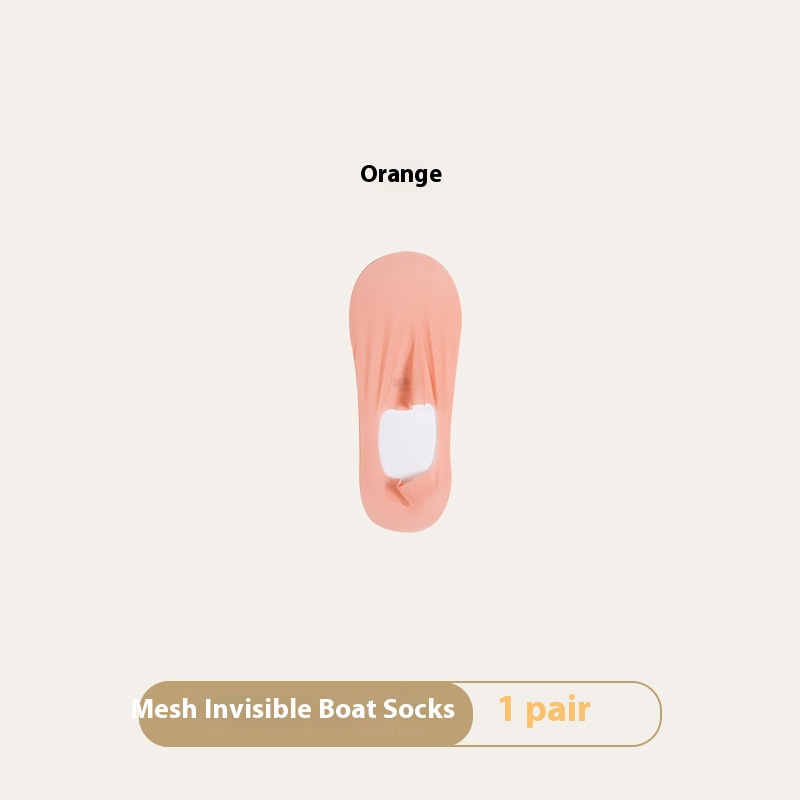 Breathable Women's Invisible Summer Socks. Product information: Pattern: solid color. Color: black, white, pink, light skin, blue, orange, light gray, light green, purple. Specifications: Bare socks, white paper card packaging. Main fabric composition: Co