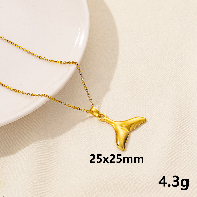 Geometric Starfish Shell Personality Fashion Stainless Steel Pendant Necklace