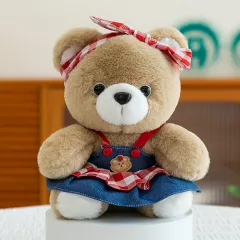 Rabbit Plush Toy Cute Youth Couple - Plaid Women Bear - View 1