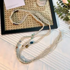 Waist Strap Bohemian Woven Hemp Rope Waist Chain Thin Belt - Style 15 - View 1