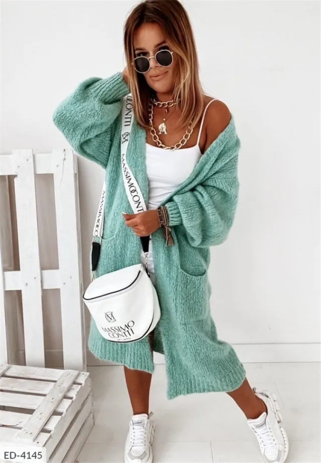 Loose Sweater Autumn Winter Coat Green - Shop at LoveMi