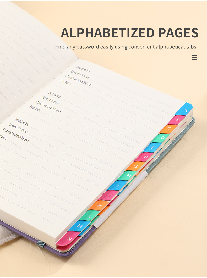 Title 5, A5 With Letter Label Password Save Notebook