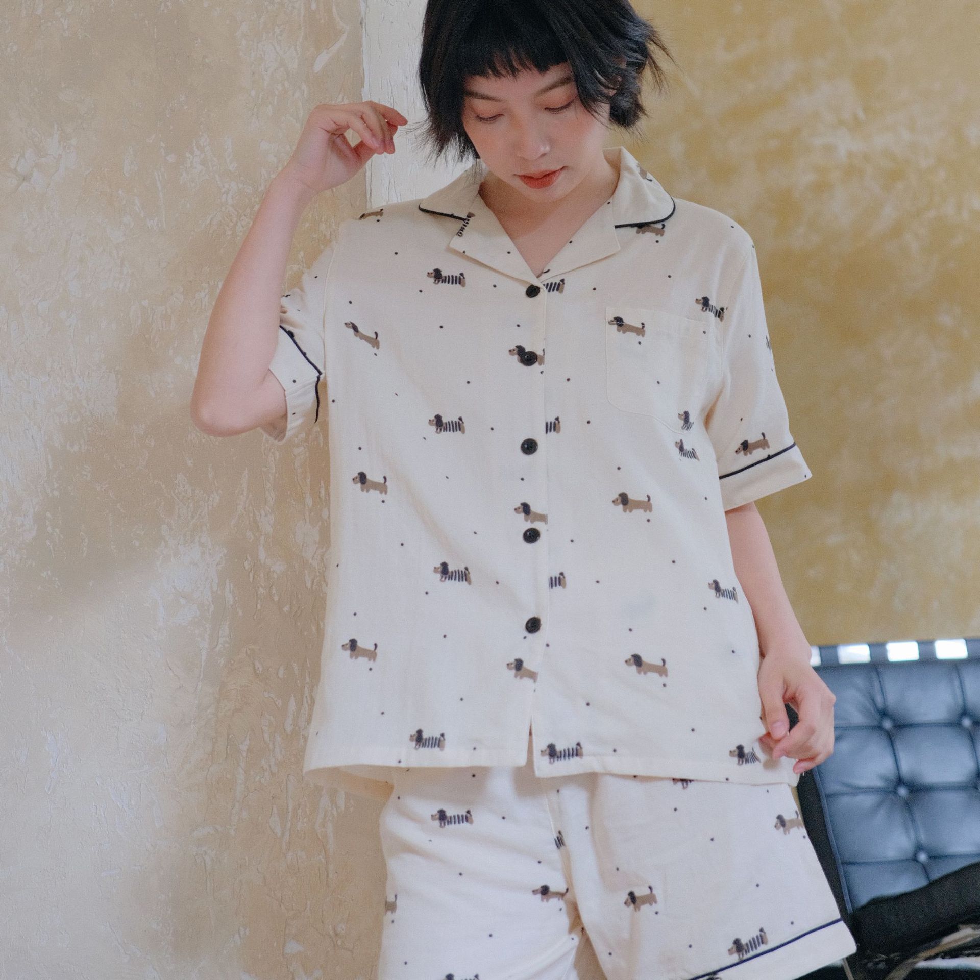 Cartoon Cotton Gauze Thin Pajamas