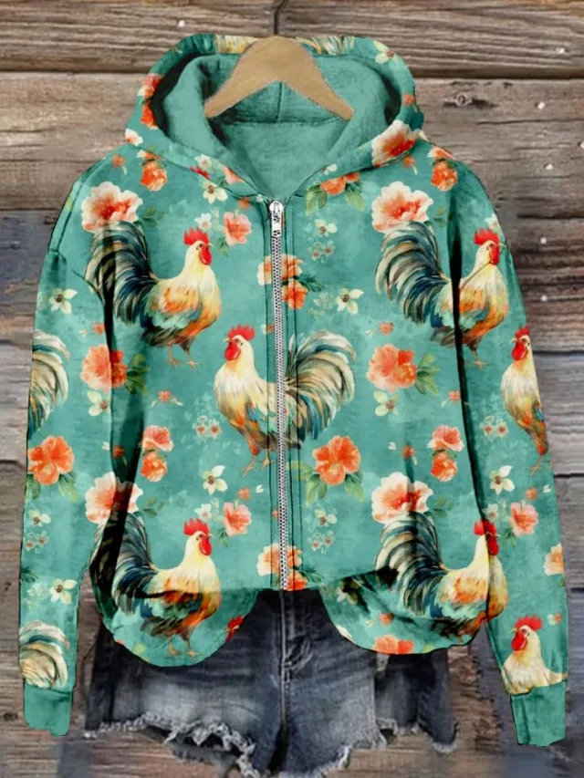 Zipper Hooded Sweatshirt Digital Printing Tzphd2623 M - Shop at LoveMi