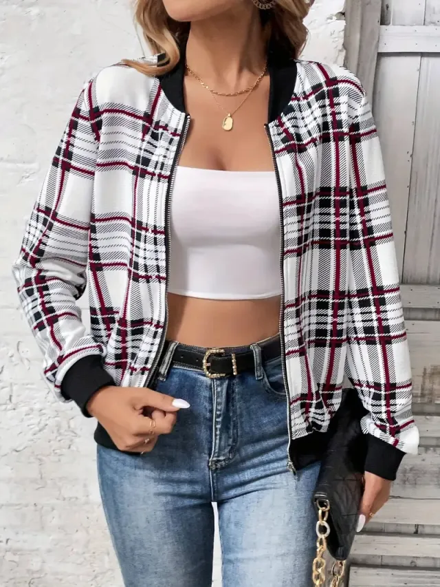 Fashionable All matching Women's Retro Plaid Coat G114Z123 Xl - Shop at LoveMi