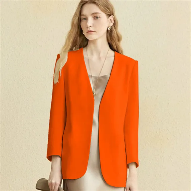 British Style Small Suit Fried Street Top For Women Orange - Shop at LoveMi