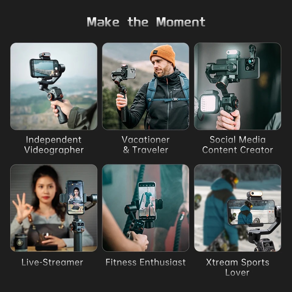 AI Face And Shooting Fill Light Vlog Three-axis Stabler - Image 14