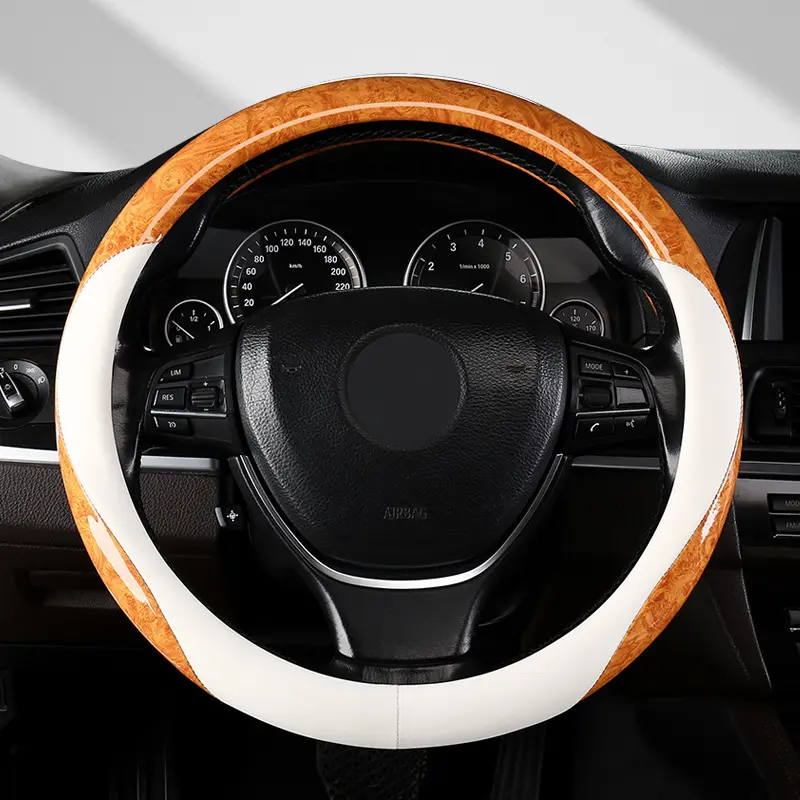 Car Steering Wheel Cover Peach Wood Grain