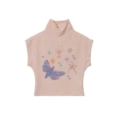 American Turtleneck Print Craft Top - Pink - View 1