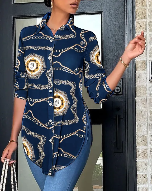 Spring Fresh Fresh Sweet Polyester Cardigan With Collar Slim Fit Women's Shirt Navy Blue - Shop at LoveMi