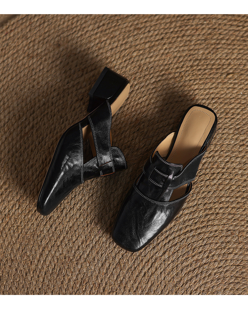 Retro Closed Toe Half Slippers