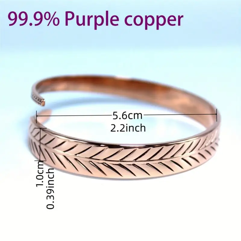 Retro Copper Bracelet With A Leaf Pattern