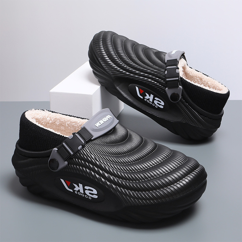 Men's Cotton Slippers Winter Thick Soles Height-increasing And Lined With Fleece - Image 7