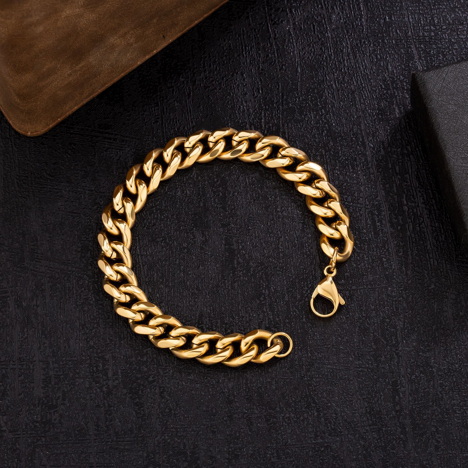 Title 2, Bracelet Cubain Homme en Acier Titane 10mm, Six...