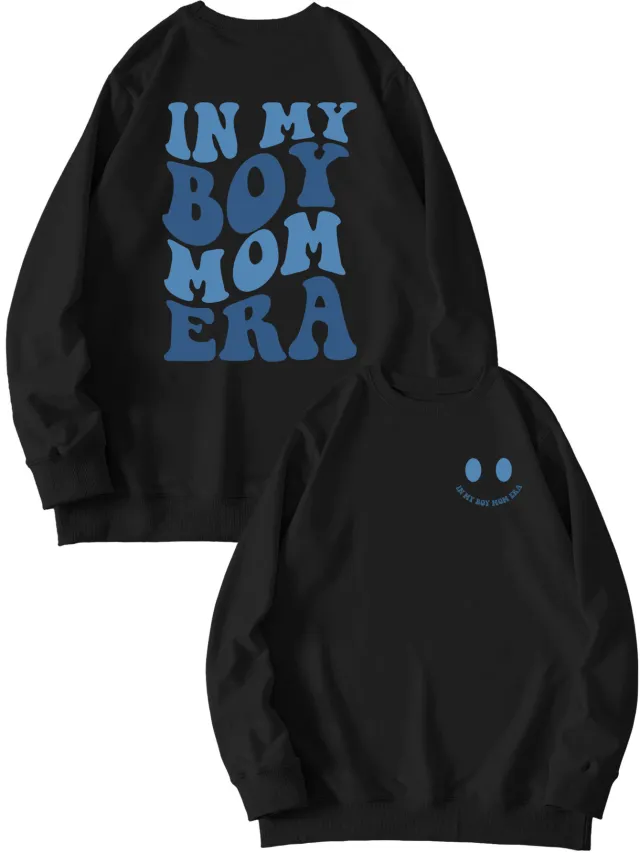 Double sided Printed Pullover Sweatshirt Long sleeved Shirt Black - Shop at LoveMi