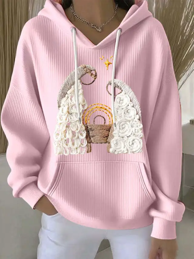 Women's Casual Loose Fashion Waffle Round Neck Sweatshirt Yhwy111802 Xl - Shop at LoveMi