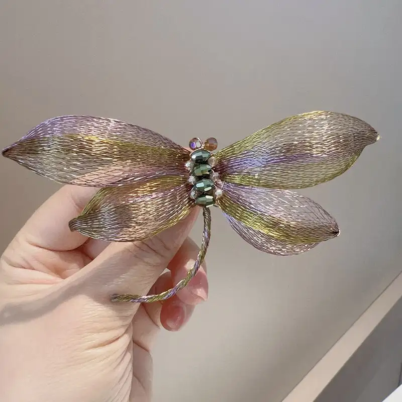 Retro High-grade Gradient Two-color Brooch Dragonfly Elegant