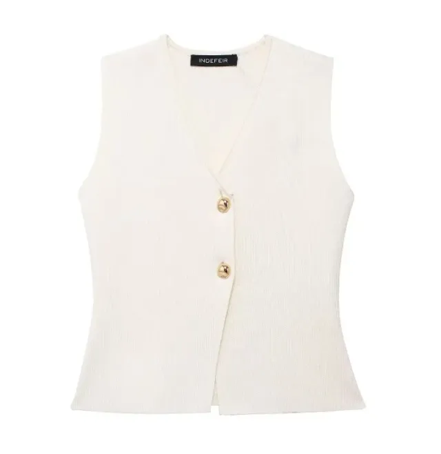 Women's Knitted Vest Splicing Long Skirt Set Vest - Shop at LoveMi