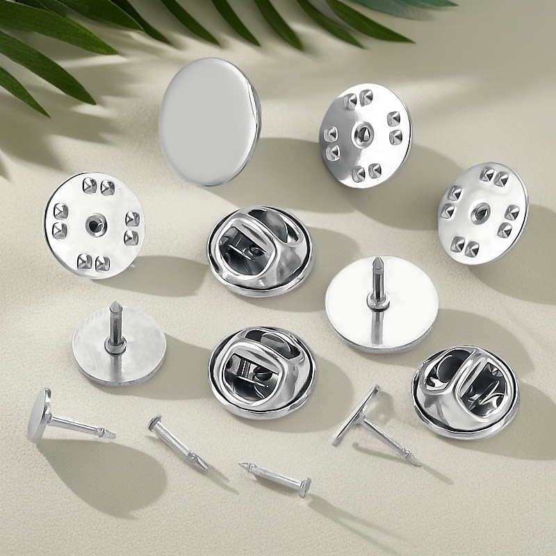 Stainless Steel Butterfly Clasp Flat Brooch Base Clip