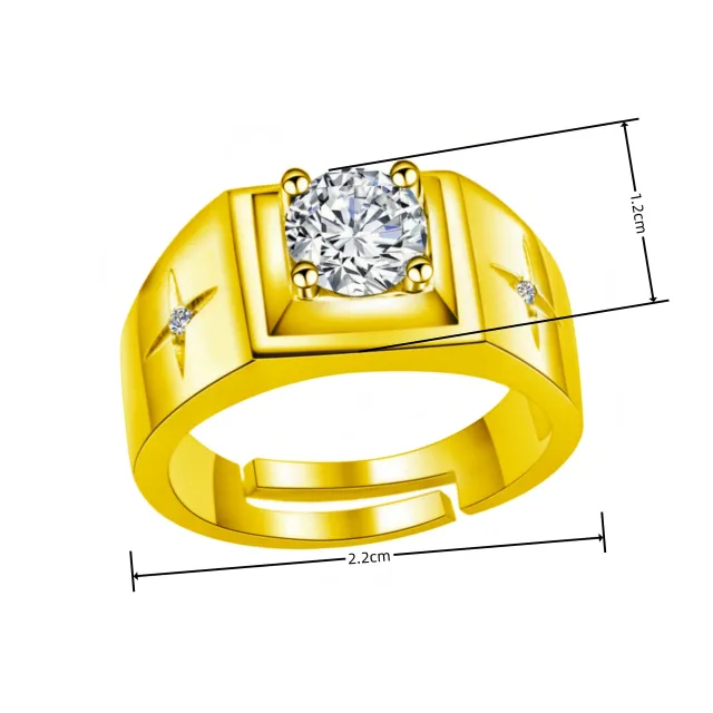 Lucky Cross Star Inlaid Diamond Plated 18K Ring Gold - Shop at LoveMi