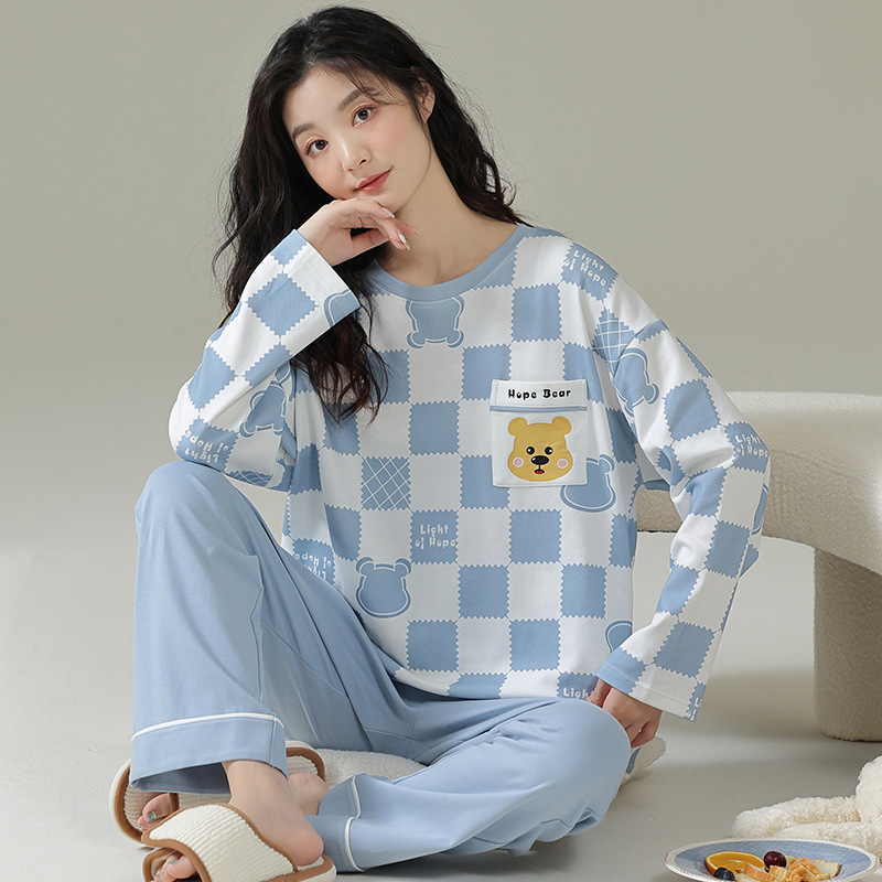 Spring And Autumn Cotton Long Sleeve Cute Cartoon Casual Homewear
