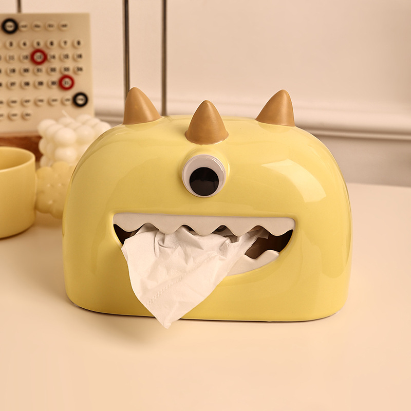 Monster ceramic tissue box table decorative ornaments (egg