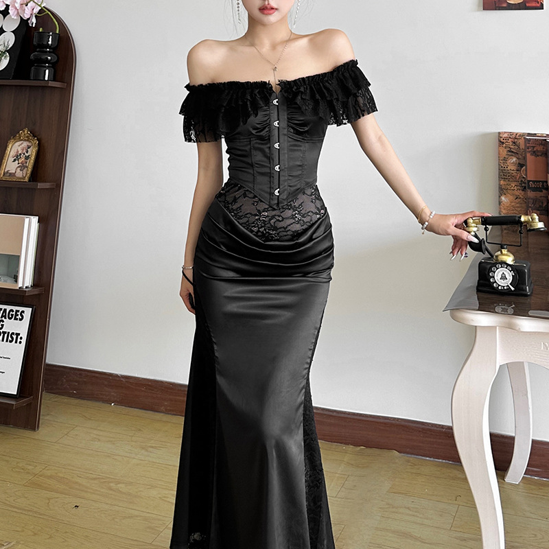 Women's Off neck Short sleeved Top Fashionable High Waist Skirt Apricot Set - Shop at LoveMi