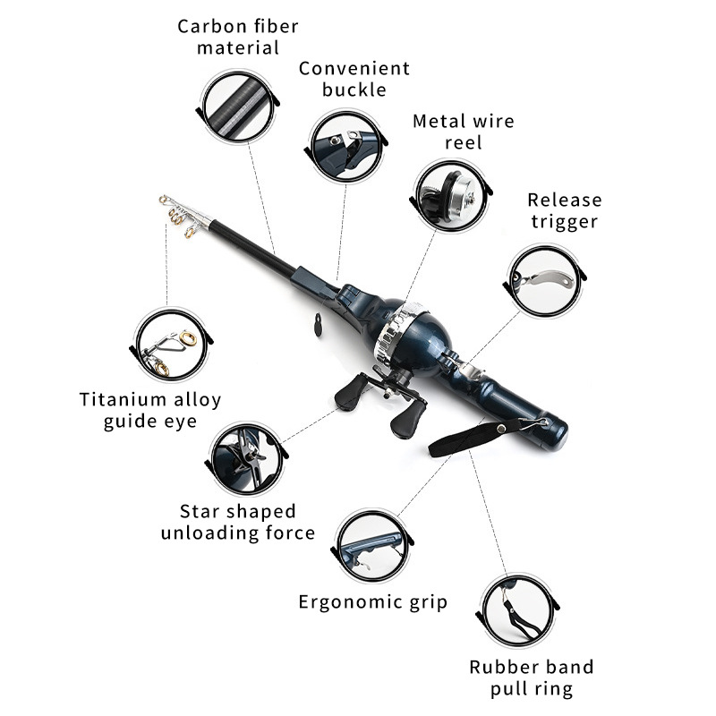 Folding Fishing Rod, One-piece Foldable Rod, Portable