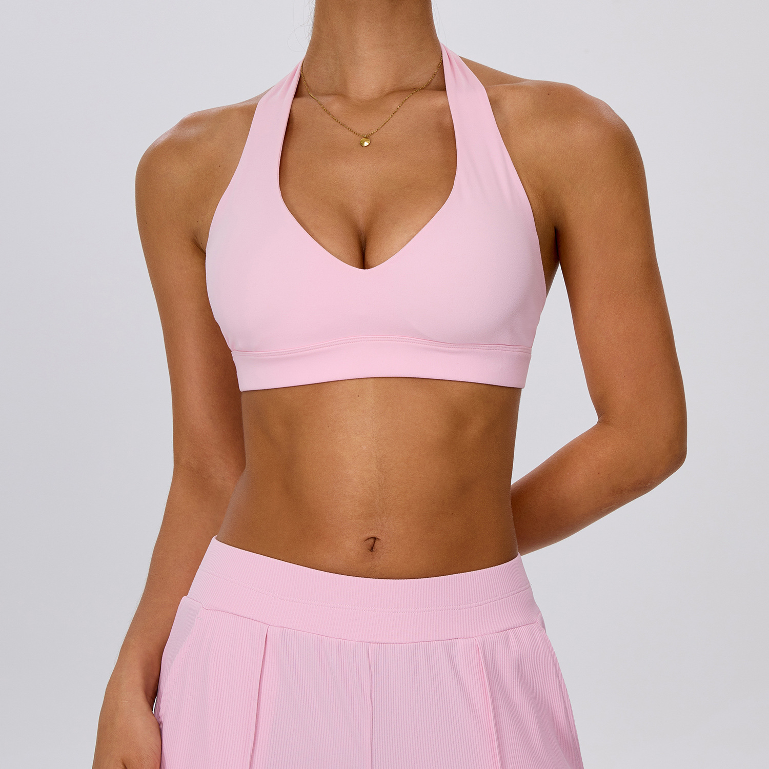 Women's Breathable Quick-Drying Halter-Neck Back-Slimming Sports Bra For Fitness Yoga And Outwear — 1