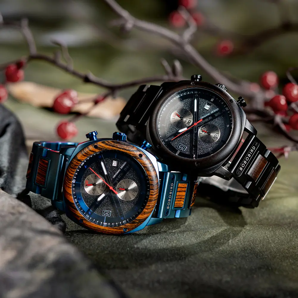Natural Wood Men's Watch - Minimalist Retro