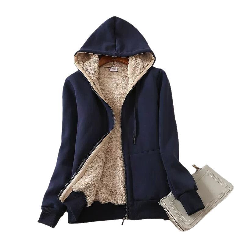 Fleece-lined Thickened Hooded Fashion Sweatshirt For Women — product photo 5