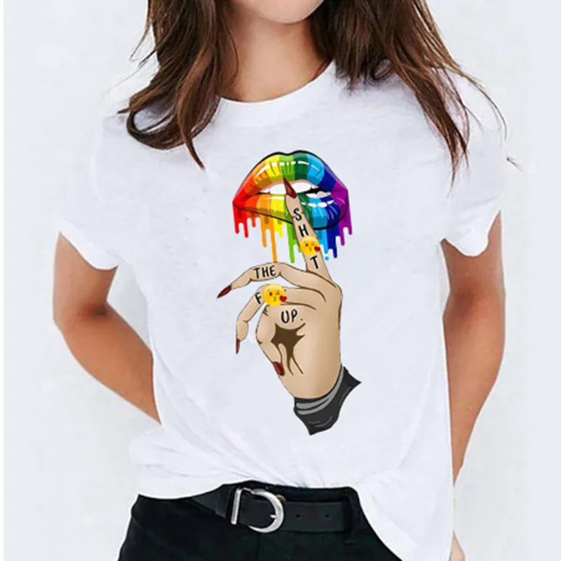 Lip Plus Size Casual Fashion Trends Loose Short Sleeve Women - Color 4964-Xl