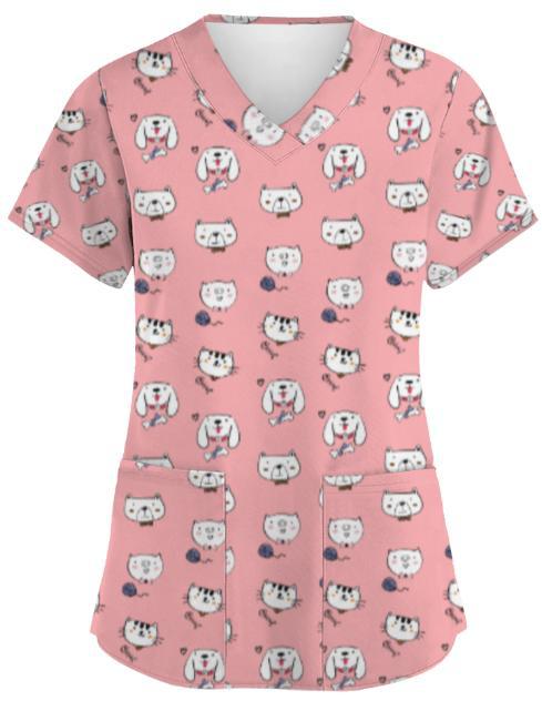 Summer Casual New Women's V-neck Cloth For Nursing Workers Short Sleeve - Picture 12 of 12