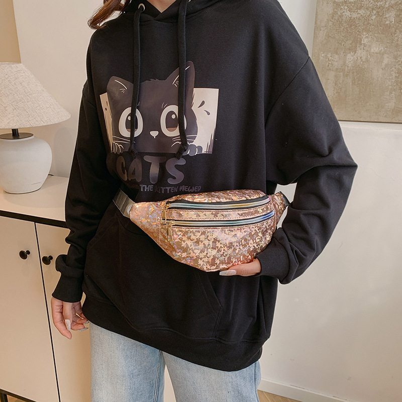 Womens New Shiny Laser Multi-Function ShoulderCrossbody Bag