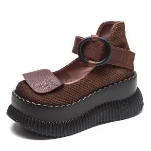 Spring High Heel Low-cut Pumps Raise The Bottom - Brown